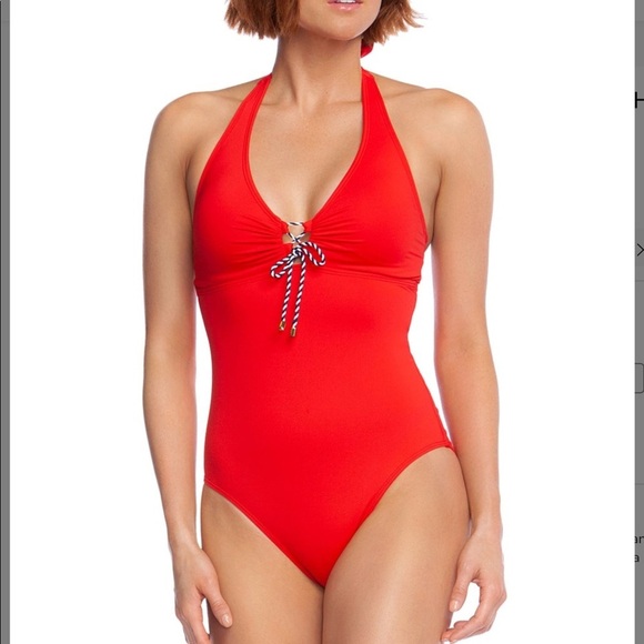 Ralph Lauren Red Onepiece Swimsuit - Picture 1 of 6